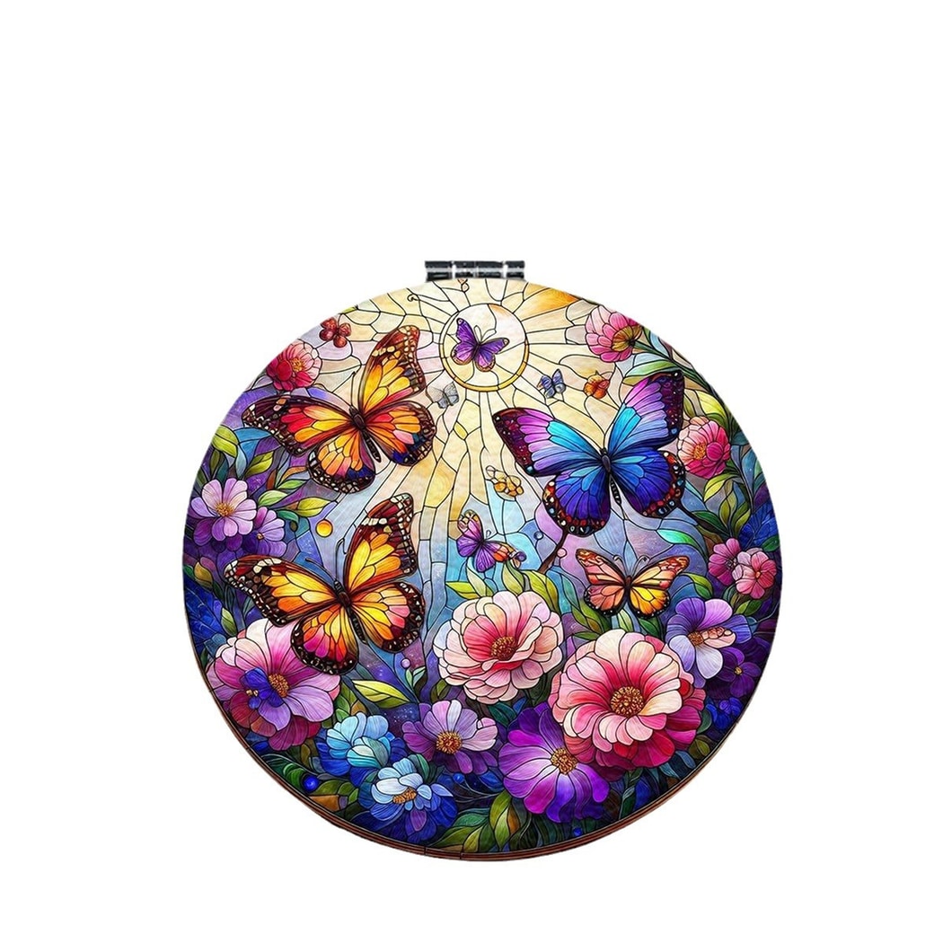Mirroray - PU Frame Compact Handheld Folding Mirror