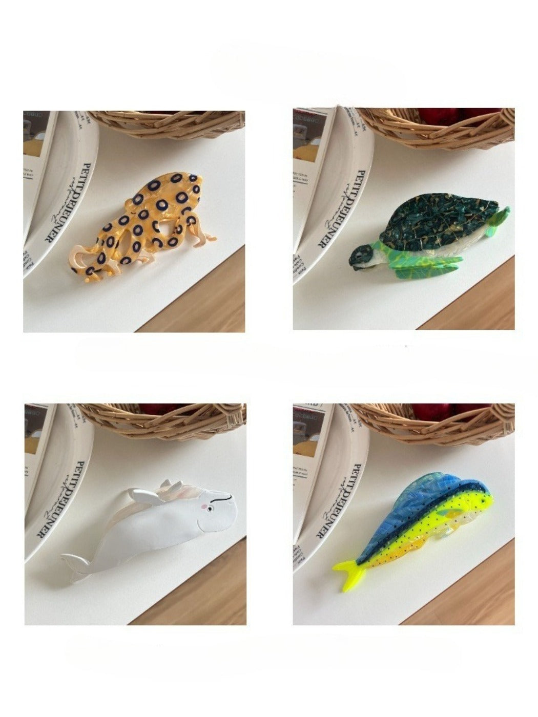 Beau - Cute Ocean Creature Hair Claw Clips