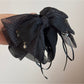 Beau - Polka Dot Ribbon Bow Detail Hair Claw Clip