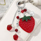 Keypus - Y2K Strawberry Bow Acrylic Bag Charm Keychain