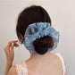 Gifty - Blue Wash Print Polyester Scrunchie Hair Tie