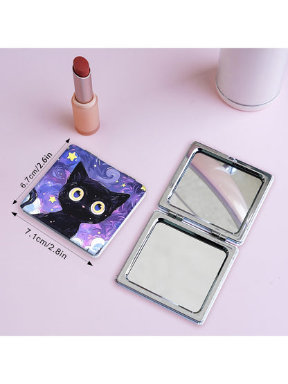 Mirroray - Cartoon Cat Pattern Folding Makeup Mirror