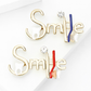 Brovia - Enamel Tooth Letter Alloy Accent Brooch Pin