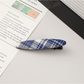 Beau - Plaid Fabric Oval Side Bangs Hair Clip