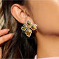 Earedge - Minimalist Petal Cross Stud Earrings
