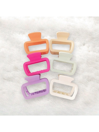 Beau - Modern Hollow Square Plastic Hair Claw Clip