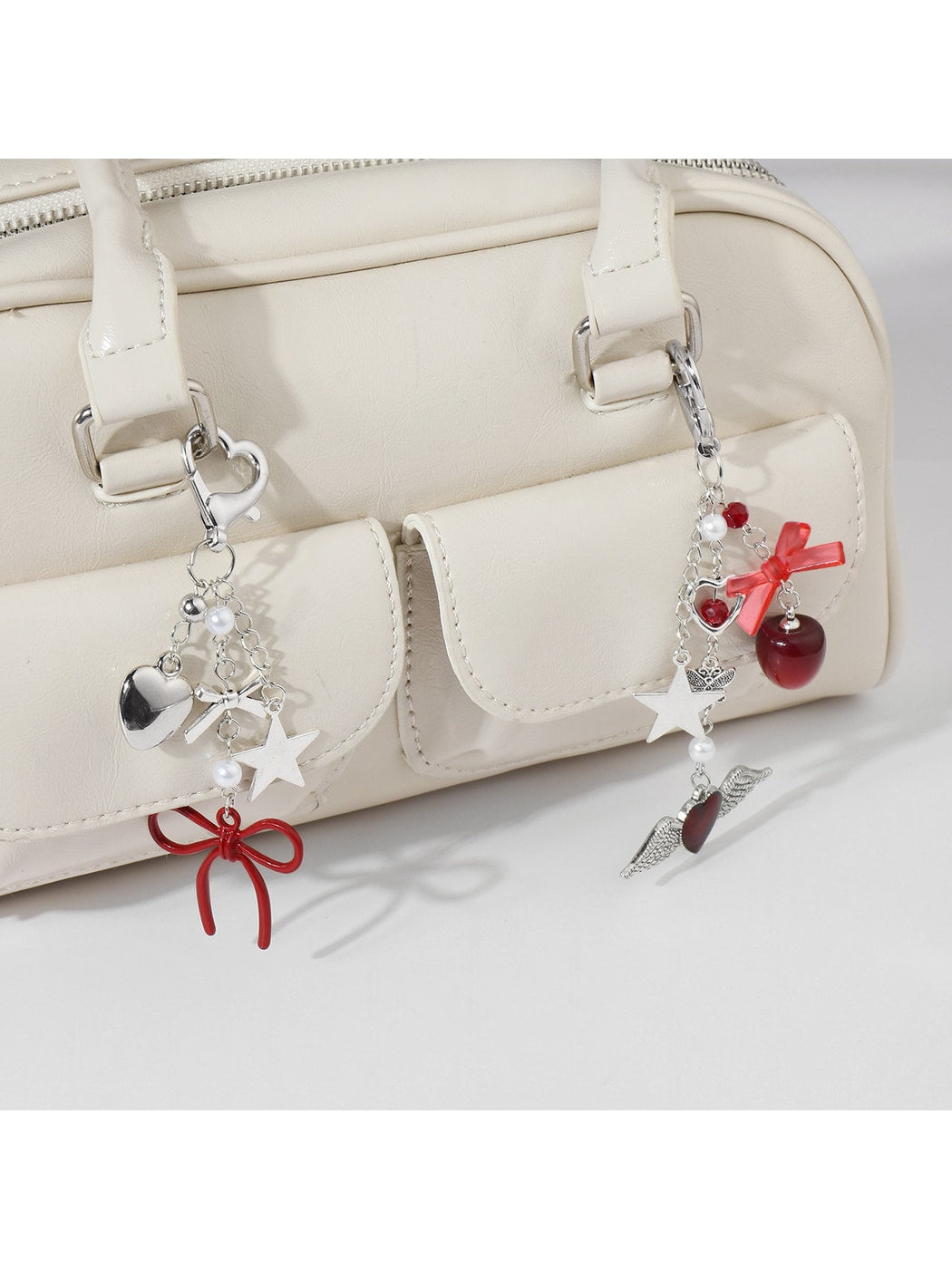 Keypus - Y2K Heart Bow Star Pendant Alloy Keychain