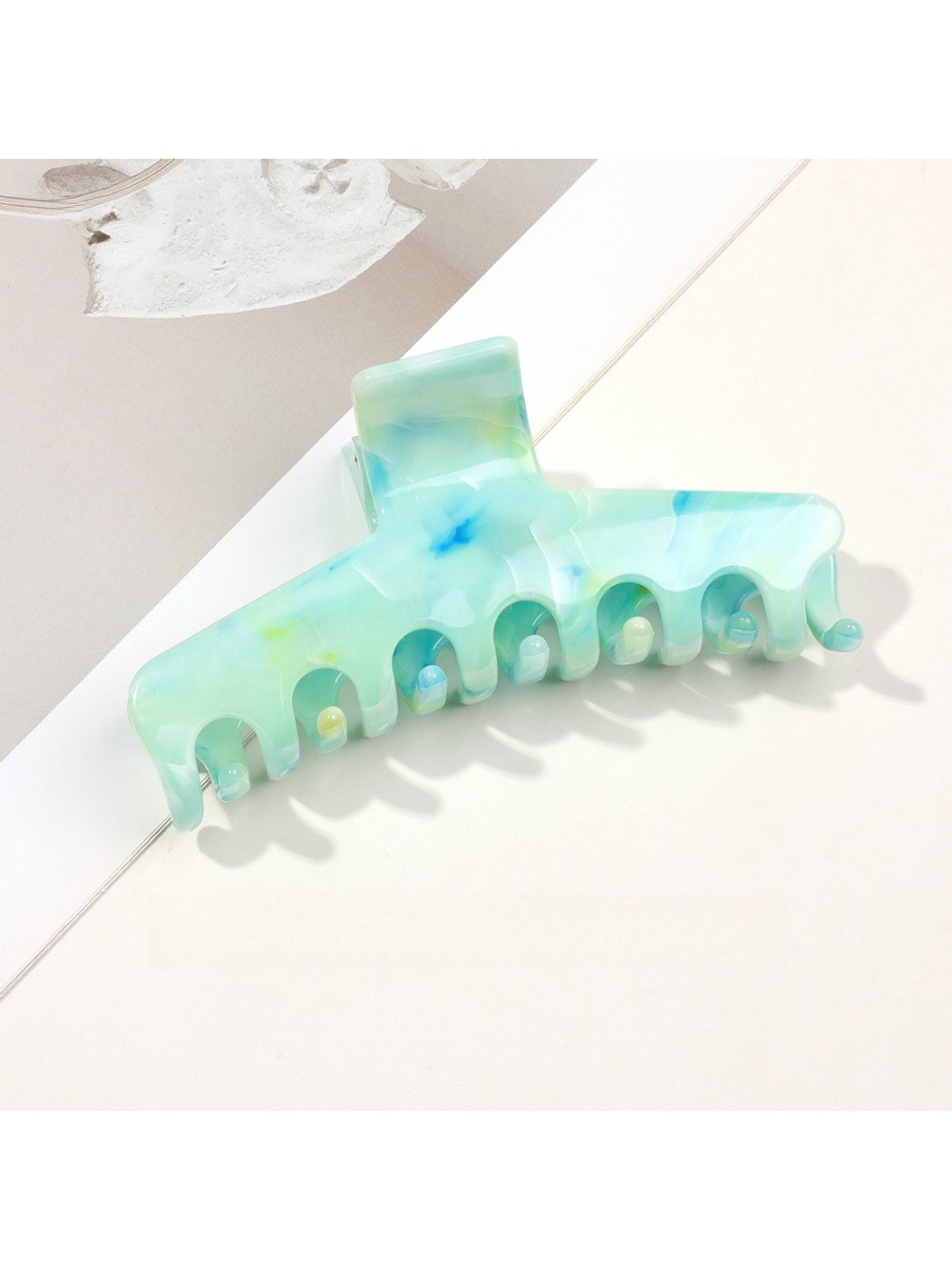 Beau - Marble Swirl Triangle PC Claw Hair Clip