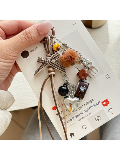Keypus - Vintage Style Camera Charm Heart Pendant Keychain