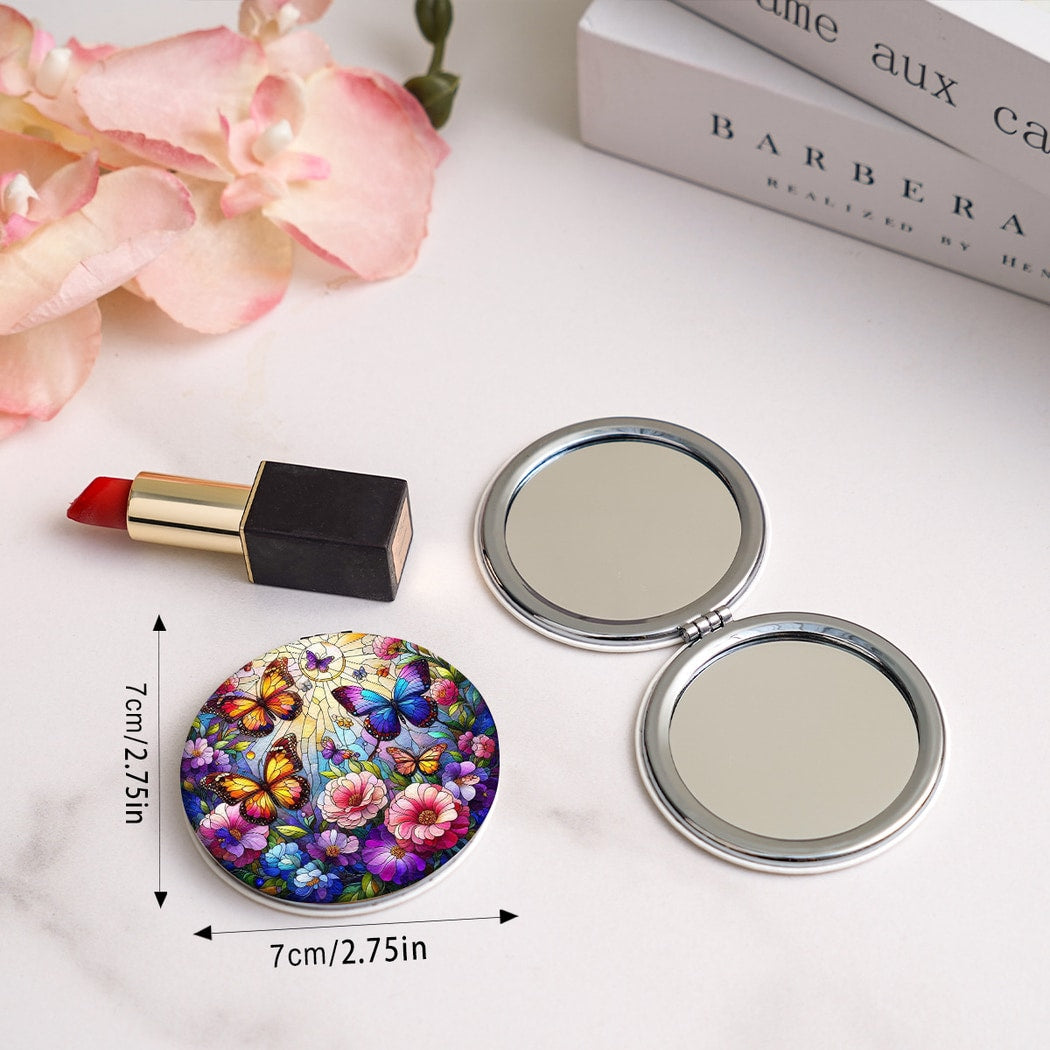 Mirroray - PU Frame Compact Handheld Folding Mirror
