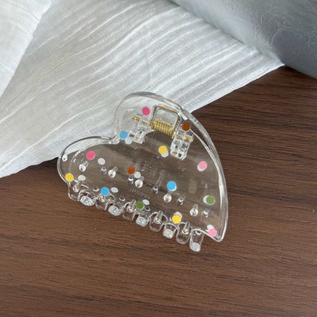 Beau - Transparent Polka Dot Plastic Claw Clip