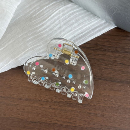 Beau - Transparent Polka Dot Plastic Claw Clip