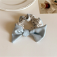 Gifty - Striped Bow Spliced Ponytail Hair Scrunchie