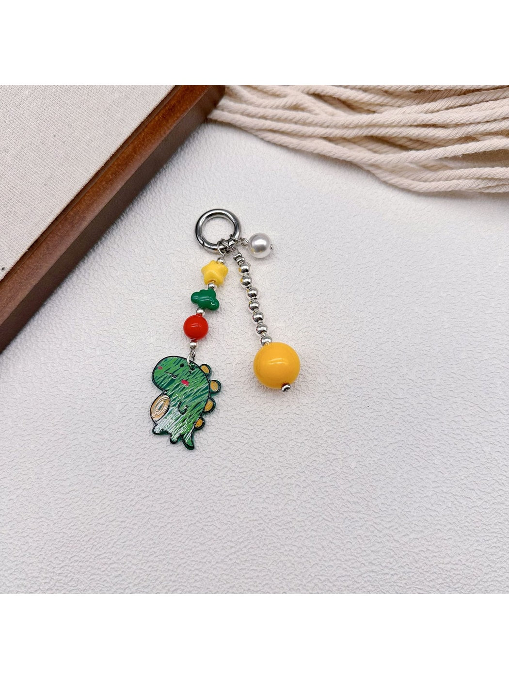 Keypus - Cartoon Beaded Printed Bag Charm Keychain