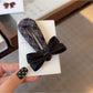 Beau - Polyester Alloy Bow Snap Hair Clip