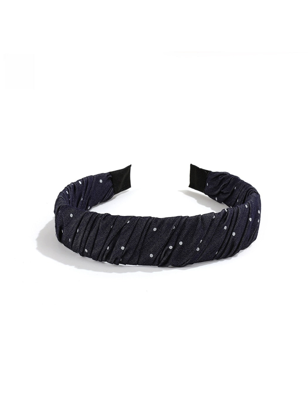 Gifty - Polka Dot Pleated Fabric Wide Edge Headband