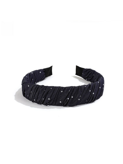 Gifty - Polka Dot Pleated Fabric Wide Edge Headband