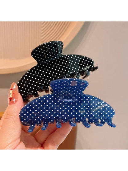 Beau - Polka Dot Acetate Semi-Circle Claw Clip