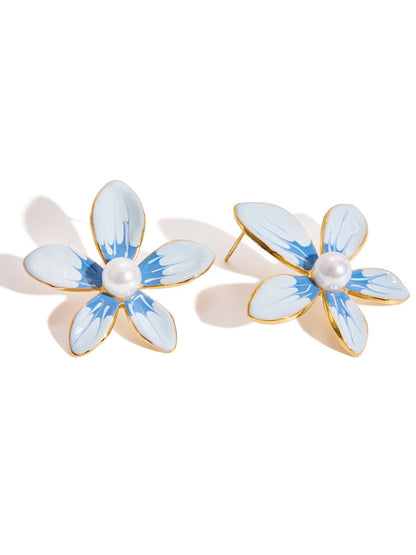 Earedge - Minimalist Color-Block Petal Earrings