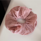 Gifty - Polka Dot Ruffle Trim Fabric Scrunchie