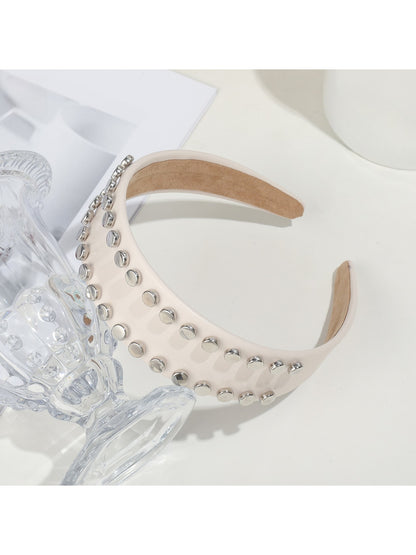 Gifty - PU Double Row Studded Geometric Headband