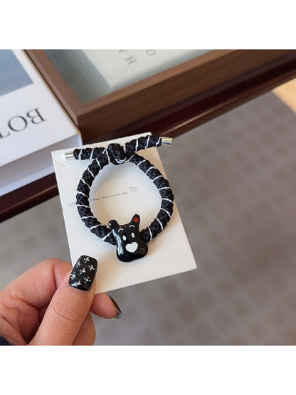 Gifty - Cartoon Dog Braided Knot High Elastic Hair Tie