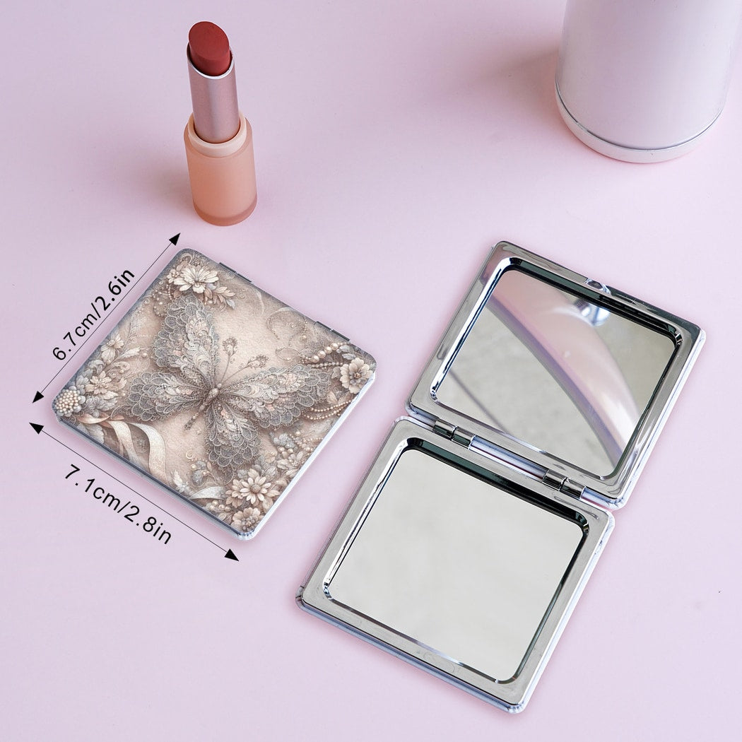 Mirroray - Butterfly Print Foldable Glass Makeup Mirror