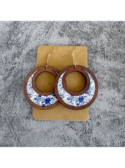 Earedge - Elegant Wooden Sunflower Earrings