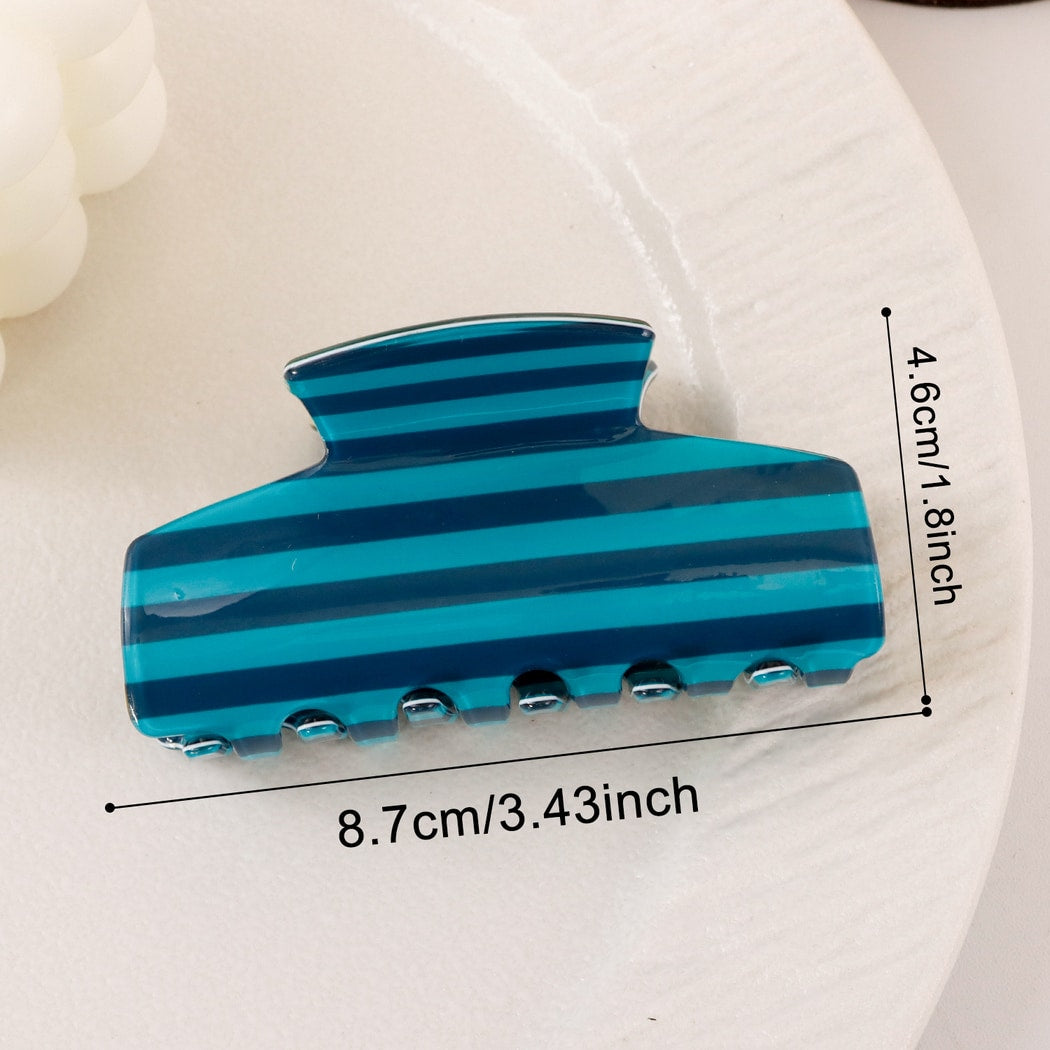 Beau - Striped Geometric Pattern Claw Clip