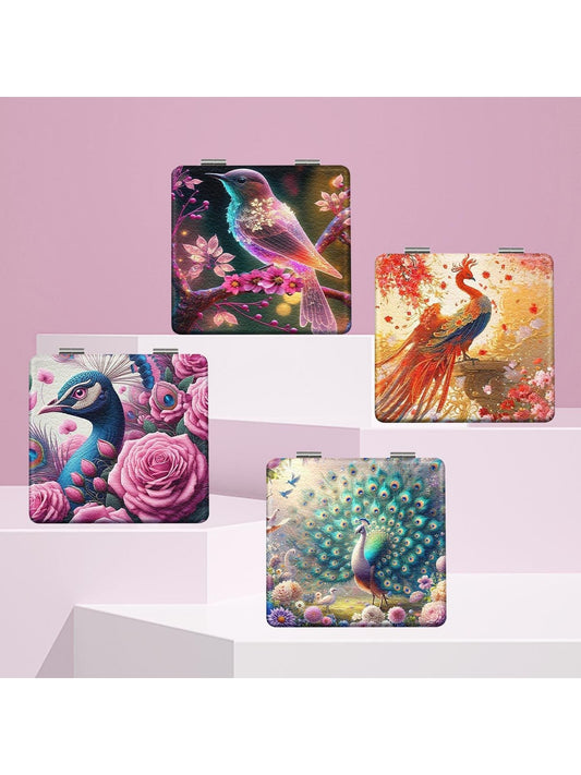 Mirroray - Portable PU Leather Folding Makeup Mirror