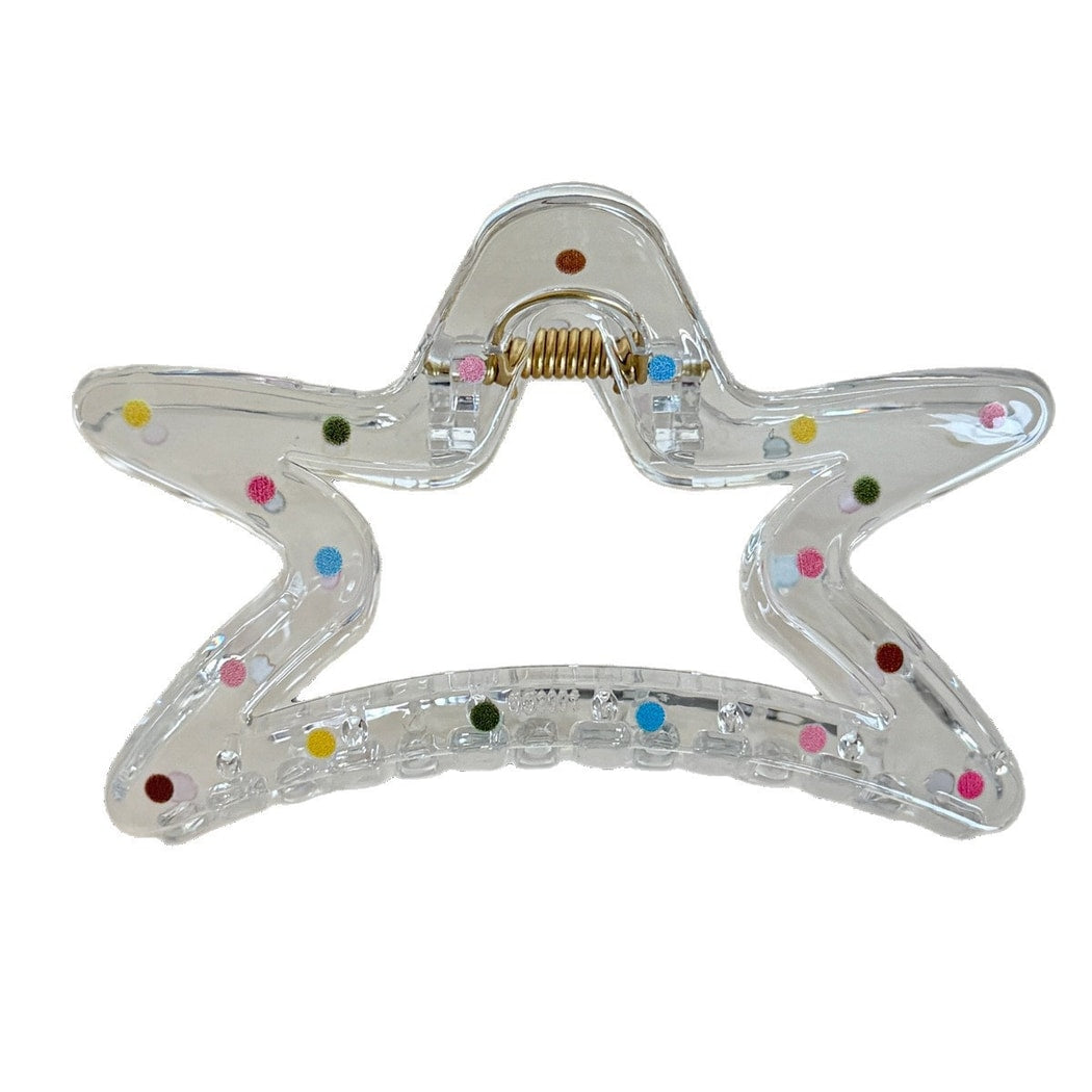 Beau - Transparent Acrylic Polka Dot Claw Clip