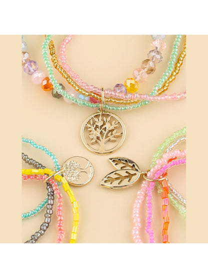 Lovra - Multi-Row Elastic Cord Beaded Bracelet
