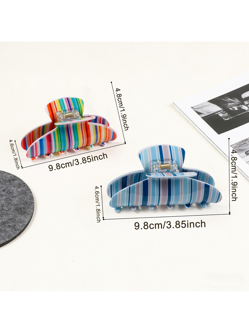 Beau - Striped PVC Updo Hair Clip