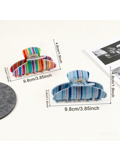 Beau - Striped PVC Updo Hair Clip