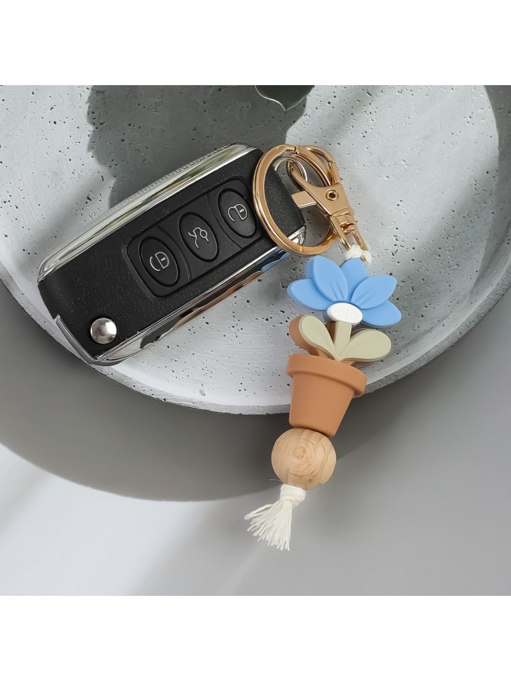 Keypus - Silicone Lotus Potted Plant Keychain