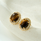 Earedge - Vintage Oval Geometric Alloy Stud Earrings