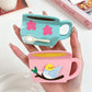 Beau - Cartoon Tea Cup Shape Acetate Claw Clip