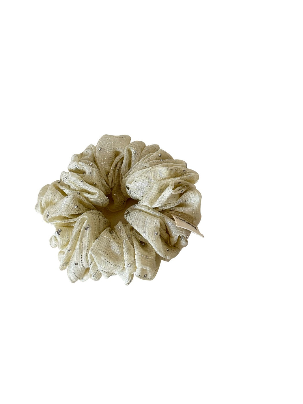 Gifty - Textured Rhinestone Polyester Ponytail Scrunchie