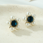 Earedge - Vintage Floral Plated Alloy Stud Earrings