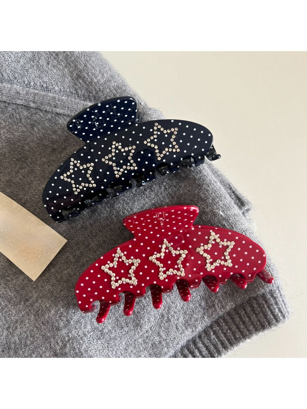 Beau - Star Polka Dot Pattern Hair Clip