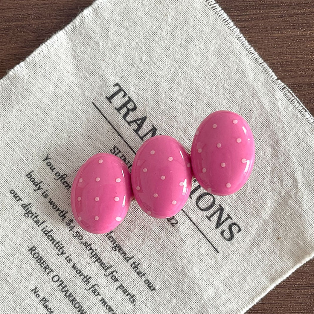 Beau - Sweet Oval Shaped Polka Dot Hair Clip
