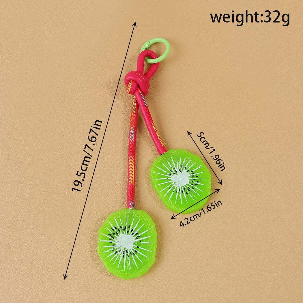Keypus - Fruit Pendant PU Bag Charm Keychain