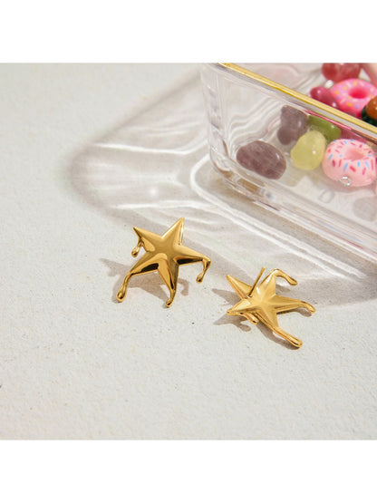 Earedge - Delicate Star Shaped Earrings