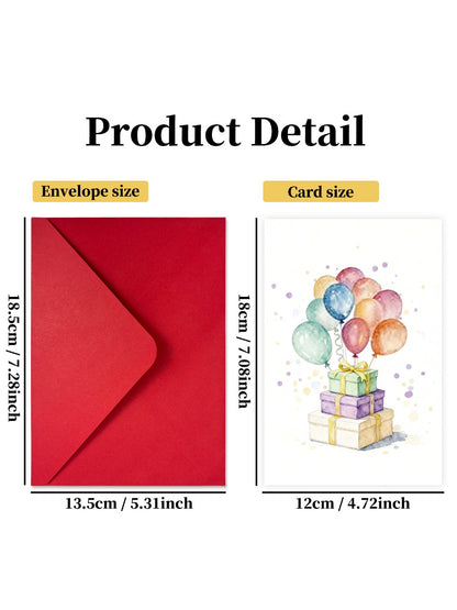 Carduria - Watercolor-Inspired Birthday Cake Greeting Card