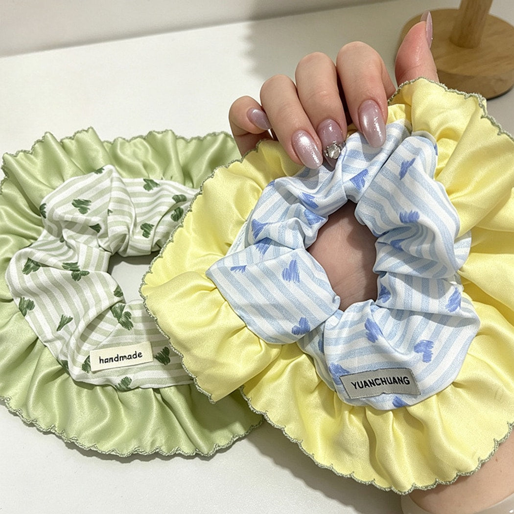 Gifty - Colorblock Polyester Ruffle Edge Scrunchie