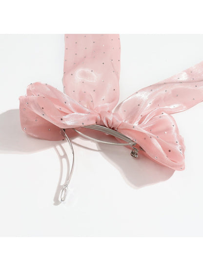 Beau - Pink Ribbon Polka Dot Hair Clip