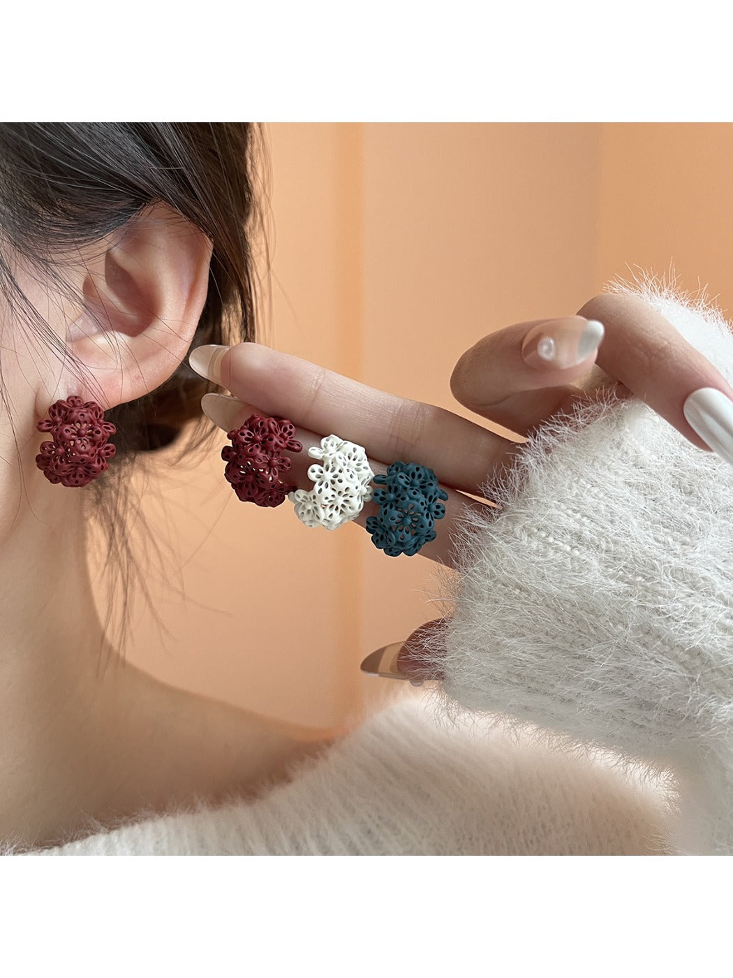 Earedge - Floral Pleat Premium Earrings