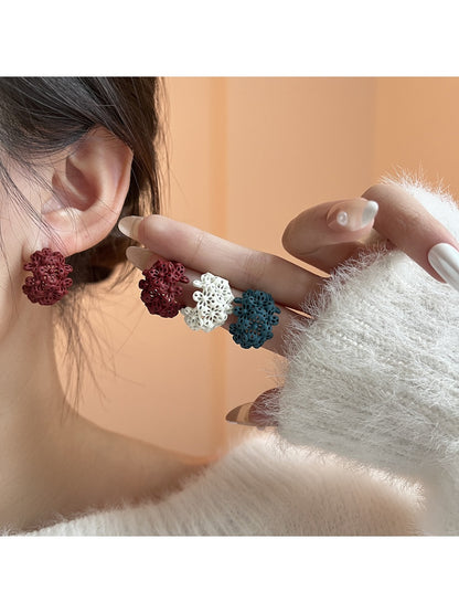 Earedge - Floral Pleat Premium Earrings