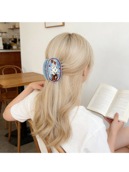 Beau - Puppy Print Round-Shaped Hair Clip