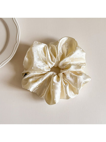 Gifty - Satin Finish Polka Dot Polyester Scrunchie